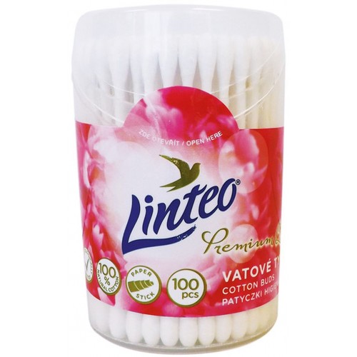 LINTEO PREMIUM Vatové tyčinky 100ks v dóze 39611
