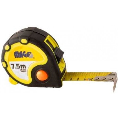 Svinovací metr 7,5 m x 25mm guma/plast, magnet LAND75 Svinovací metr 7,5 m x 25mm guma/plast, magnet LAND75