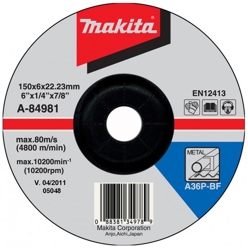 MAKITA A-84981 Brusný kotouč 150x6x22mm ocel