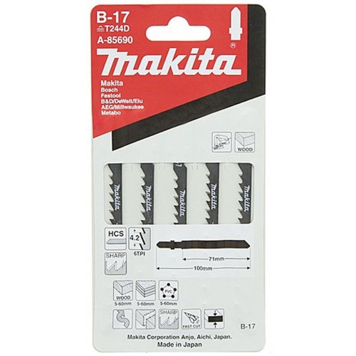 MAKITA A-85690 Pilové plátky č. B-17 70mm 5ks/bal MAKITA A-85690 Pilové plátky č. B-17 70mm 5ks/bal