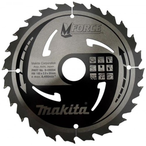 MAKITA B-08034 Mforce pilový kotouč 180x30mm 24 Z B-08034 MAKITA B-08034 Mforce pilový kotouč 180x30mm 24 Z B-08034