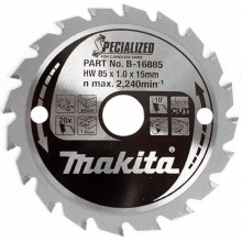MAKITA B-33576 Pilový kotouč dřevo SPECIALIZED 85x15mm 20Z pro aku pily =old B-16885