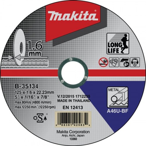 MAKITA B-35134 Řezný kotouč 125x1,6x22,23mm ocel