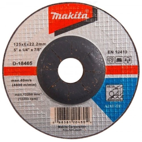 MAKITA D-18465 brusný kotouč na kov 125x6x22mm MAKITA D-18465 brusný kotouč na kov 125x6x22mm
