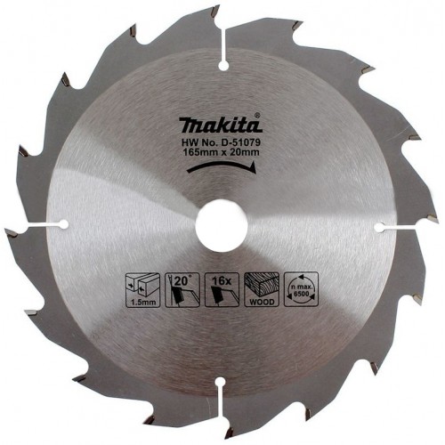 MAKITA D-51079 Pilový kotouč dřevo SPECIALIZED 165x1.5x20mm 16Z = old B-09167 MAKITA D-51079 Pilový kotouč dřevo SPECIALIZED 165x1.5x20mm 16Z = old B-09167