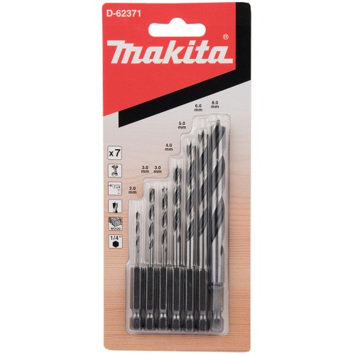 MAKITA D-62371 Sada vrtáků do dřeva 7 ks, upnutí 1/4" MAKITA D-62371 Sada vrtáků do dřeva 7 ks, upnutí 1/4"