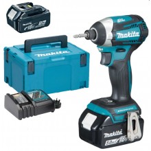 VÝPRODEJ MAKITA DTD154RTJ Aku rázový šroubovák 1/4" (2x18V/5,0Ah) Makpac POŠKOZEN KUFR
