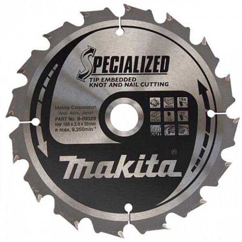 Makita B-33037 pilový kotouč 165x20mm 16 Z Makita B-33037 pilový kotouč 165x20mm 16 Z