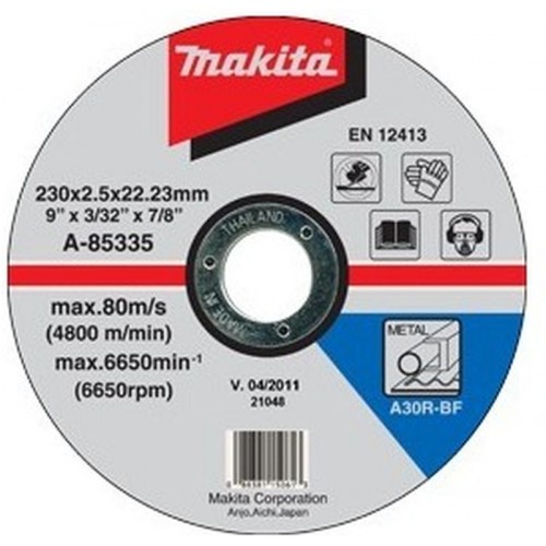 MAKITA A-85335 Řezný kotouč 230x2,5x22,23mm ocel MAKITA A-85335 Řezný kotouč 230x2,5x22,23mm ocel