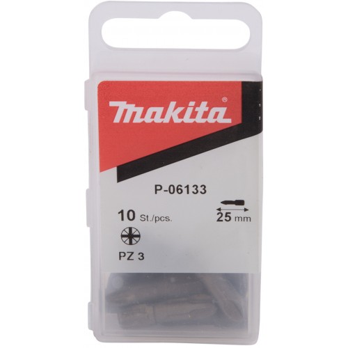 MAKITA P-06133 bit HEX 1/4" PZ3, 25mm, 10ks MAKITA P-06133 bit HEX 1/4" PZ3, 25mm, 10ks