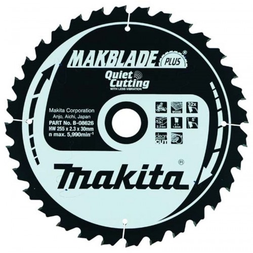 MAKITA B-08626 Pilový kotouč na dřevo 255x30mm 32 Z MAKITA B-08626 Pilový kotouč na dřevo 255x30mm 32 Z