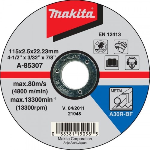 MAKITA A-85307 řezný kotouč 115x2,5x22mm ocel MAKITA A-85307 řezný kotouč 115x2,5x22mm ocel