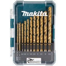 MAKITA D-72855 Sada vrtáků s válcovou stopkou do kovu HSS-TiN 13 ks