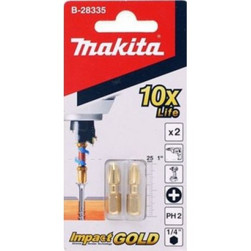 MAKITA B-28335 Impact Gold torzní bit PH2, 1/4, 25mm/2 ks MAKITA B-28335 Impact Gold torzní bit PH2, 1/4, 25mm/2 ks