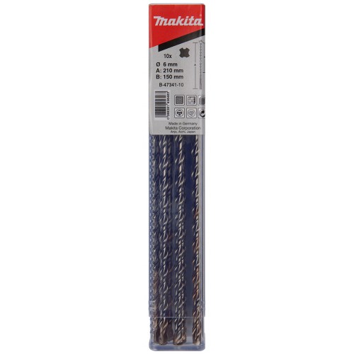 MAKITA B-47341-10 Vrták SDS-Plus V-plus 6x150/210mm, 10ks = old P-67561 MAKITA B-47341-10 Vrták SDS-Plus V-plus 6x150/210mm, 10ks = old P-67561