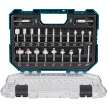 MAKITA D-74778 Sada fréz po zanořovací a jednoruční frézky 8 mm, 22 ks, v plastovém kufru