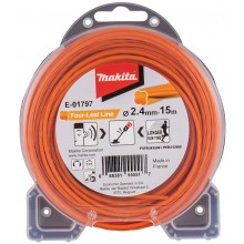 MAKITA E-01797 Struna nylonová 2,4mm, oranžová, 15m, speciální pro aku stroje