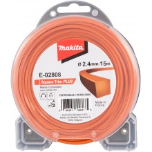 MAKITA E-02808 Struna nylonová SQUER TRIM Plus, 2,4mm, 15m, oranžová, hranatá