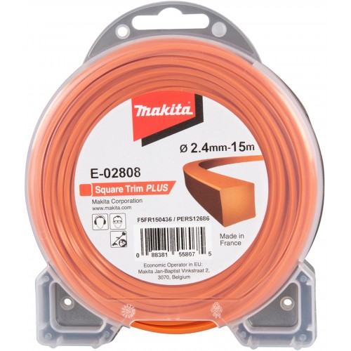 MAKITA E-02808 Struna nylonová SQUER TRIM Plus, 2,4mm, 15m, oranžová, hranatá MAKITA E-02808 Struna nylonová SQUER TRIM Plus, 2,4mm, 15m, oranžová, hranatá