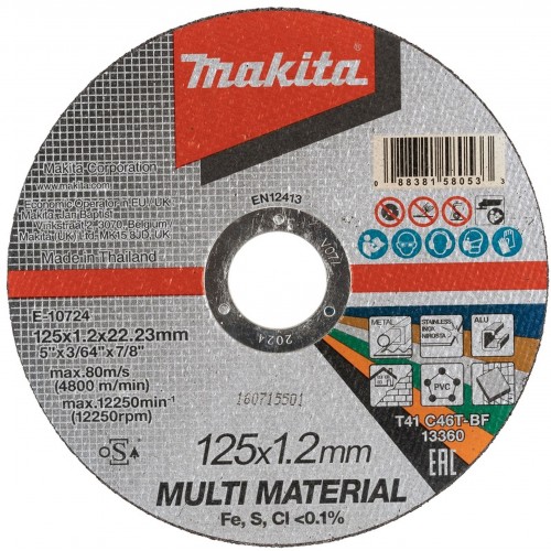 MAKITA E-10724 Řezný kotouč 125x1.2x22.23mm multi materiál MAKITA E-10724 Řezný kotouč 125x1.2x22.23mm multi materiál