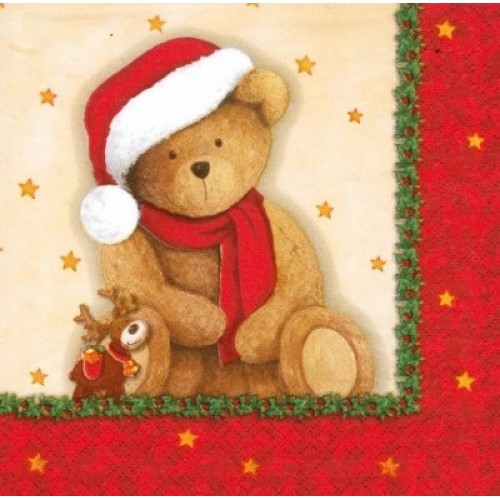 PAPSTAR Papírové ubrousky vánoční Lovely bear PAPSTAR Papírové ubrousky vánoční Lovely bear