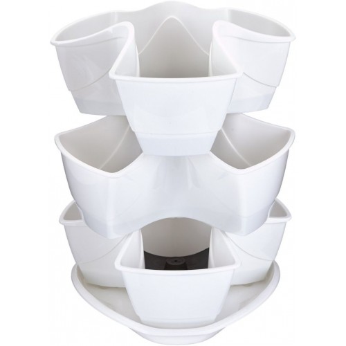 PROSPERPLAST COUBI květináč 29,5x29,5x38cm, 9l, bílá DKN3003 PROSPERPLAST COUBI květináč 29,5x29,5x38cm, 9l, bílá DKN3003