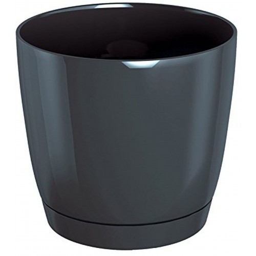 Prosperplast COUBI ROUND P Květináč s miskou, 12 cm, 0,8l, grafit DUOP120 Prosperplast COUBI ROUND P Květináč s miskou, 12 cm, 0,8l, grafit DUOP120
