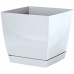 Prosperplast COUBI SQUARE P Květináč s miskou 10 cm, 0,5l, bílá DUKP100