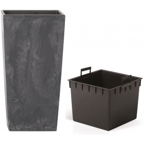 Prosperplast URBI SQUARE EFFECT Květináč 14 cm, antracit DURS140E Prosperplast URBI SQUARE EFFECT Květináč 14 cm, antracit DURS140E
