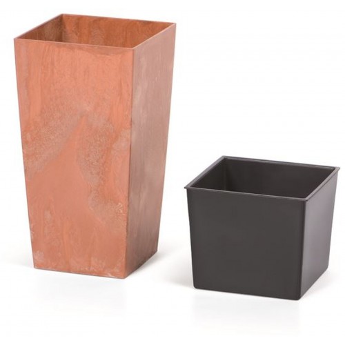 Prosperplast URBI SQUARE EFFECT Květináč 26,5 cm, terakota DURS265E Prosperplast URBI SQUARE EFFECT Květináč 26,5 cm, terakota DURS265E