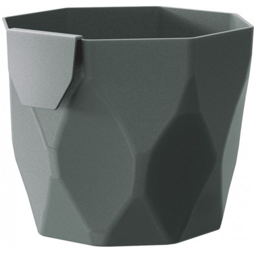 PROSPERPLAST ROCKA Květináč 12,6 cm, šedý kámen DROC125