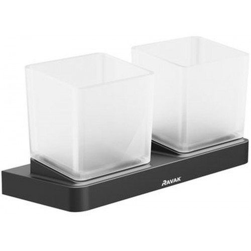 RAVAK 10° BLACK TD 220.20 Držák s dvěma pohárky X07P558 RAVAK 10° BLACK TD 220.20 Držák s dvěma pohárky X07P558