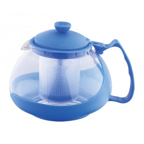 KAISERHOFF Konvice na čaj sklo/plast 750 ml, modrá RB-3026modr KAISERHOFF Konvice na čaj sklo/plast 750 ml, modrá RB-3026modr
