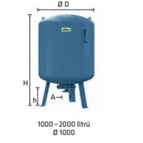 Refix expanzní nádoba DE/1001/16 pr.: 1000mm modrá Refix expanzní nádoba DE/1001/16 pr.: 1000mm modrá