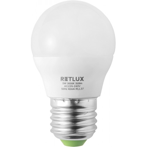 RETLUX RLL 37 žárovka LED G45 5W E27, 50001319 RETLUX RLL 37 žárovka LED G45 5W E27, 50001319