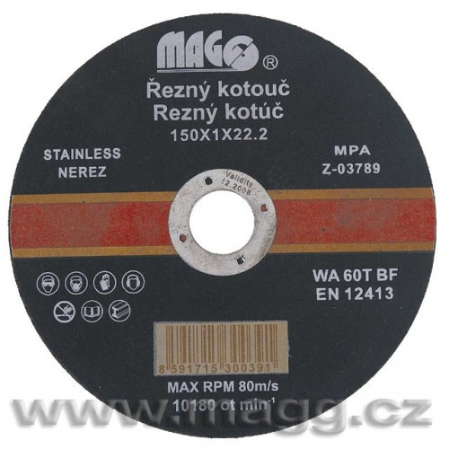 Řezné kotouče na nerez 115x1,0x22,2mm RN11510 Řezné kotouče na nerez 115x1,0x22,2mm RN11510