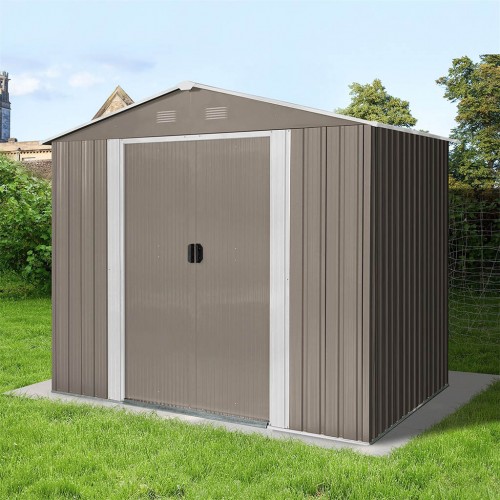 Riwall RMSA 6x8 Brown - zahradní domek kovový 2,4 x 1,7 m SD-X0608-H170C-B Riwall RMSA 6x8 Brown - zahradní domek kovový 2,4 x 1,7 m SD-X0608-H170C-B