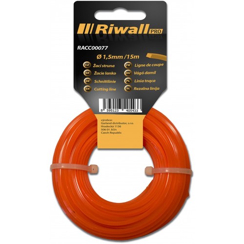 Riwall PRO Žací struna pr. 1,5mm, délka 15m, čtvercový průřez RACC00077 Riwall PRO Žací struna pr. 1,5mm, délka 15m, čtvercový průřez RACC00077