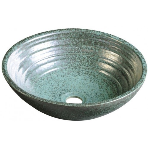 SAPHO ATTILA keramické umyvadlo, průměr 44cm, zelená měď DK006