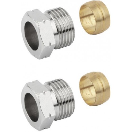 SAPHO PLUS svěrné šroubení pro měď 15mm, nikl CP1299 SAPHO PLUS svěrné šroubení pro měď 15mm, nikl CP1299