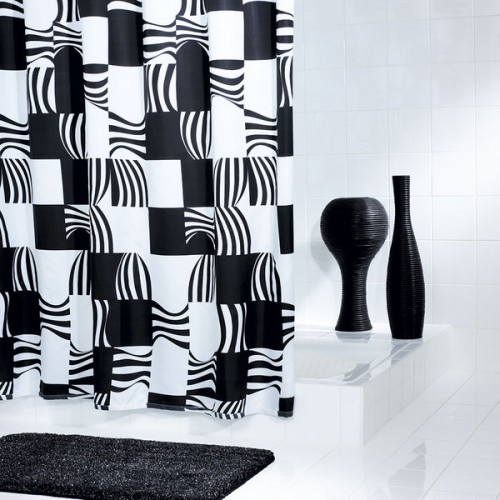 SAPHO SWING sprchový závěs 180x200cm, polyester, černá 42370 SAPHO SWING sprchový závěs 180x200cm, polyester, černá 42370