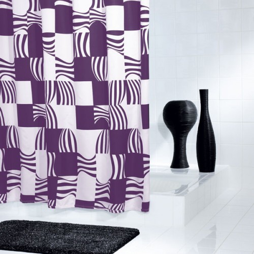 SAPHO SWING sprchový závěs 180x200cm, polyester, lila 42371 SAPHO SWING sprchový závěs 180x200cm, polyester, lila 42371