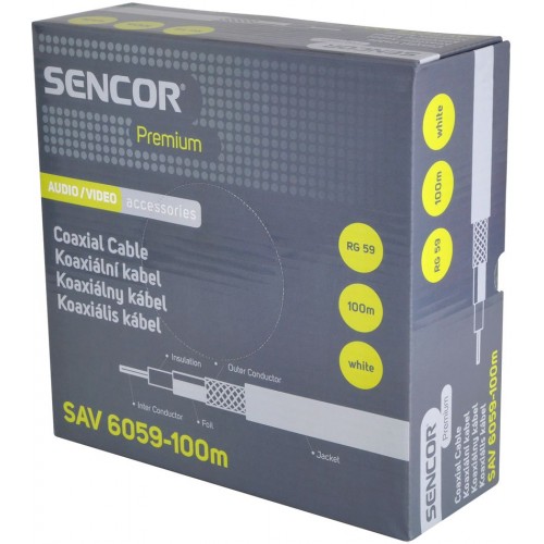 SENCOR SAV 6059-100m Koaxiální kabel RG-59 35043254 SENCOR SAV 6059-100m Koaxiální kabel RG-59 35043254