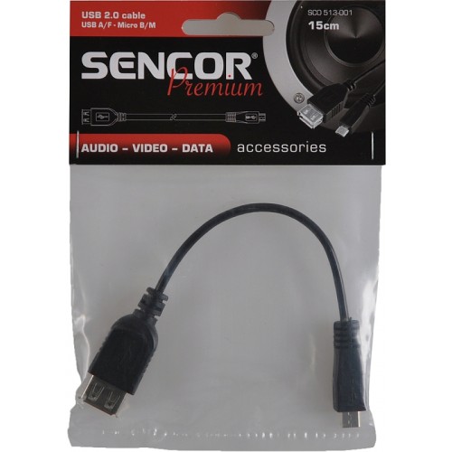 SENCOR USB kabel SCO 513-001 USB A/F-Micro B/M,OTG 35042687 SENCOR USB kabel SCO 513-001 USB A/F-Micro B/M,OTG 35042687