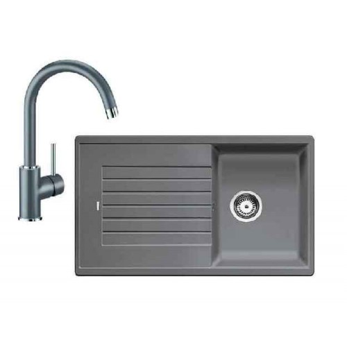 BLANCO SET dřez ZIA 45 SL Silgranit + dřezová baterie MIDA aluminium