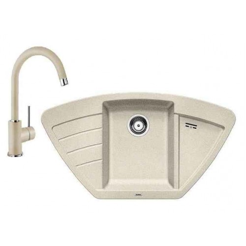 BLANCO SET 12 dřez ZIA 9 E + dřezová baterie MIDA písek BLANCO SET 12 dřez ZIA 9 E + dřezová baterie MIDA písek