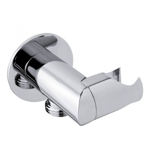 SAPHO Držák sprchy kulatý, otočný, s vyústěním, 1/2", chrom SG201 SAPHO Držák sprchy kulatý, otočný, s vyústěním, 1/2", chrom SG201