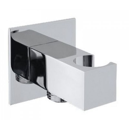 SAPHO Držák sprchy hranatý, pevný, s vyústěním, 1/2", chrom SG303 SAPHO Držák sprchy hranatý, pevný, s vyústěním, 1/2", chrom SG303