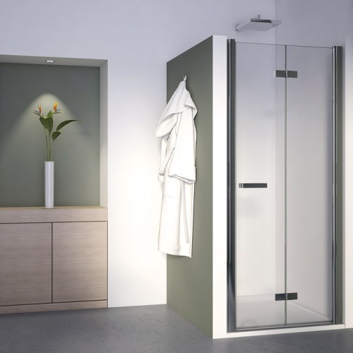 RONAL SLF1 Swing-Line F dvoudílné skládací dveře, pravé, 100cm, elox/Cristal perly SLF1D10000144
