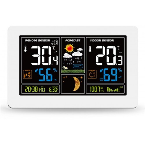 SOLIGHT meteostanice extra velký barevný LCD, bílá TE81W SOLIGHT meteostanice extra velký barevný LCD, bílá TE81W